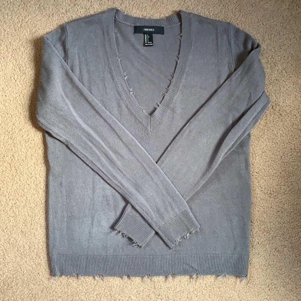 Forever 21 Distressed trim sweater